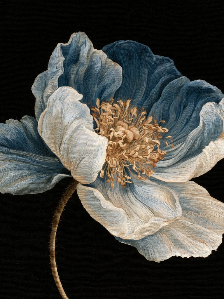 Blue Poppy Botanical Print. poster — botanical art