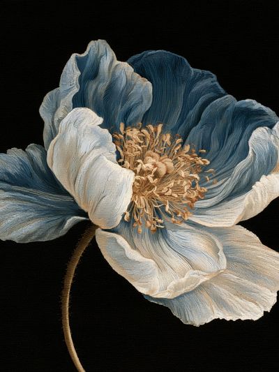 Blue Poppy Botanical Print.