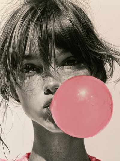 Bubblegum Portrait Photography Poster.