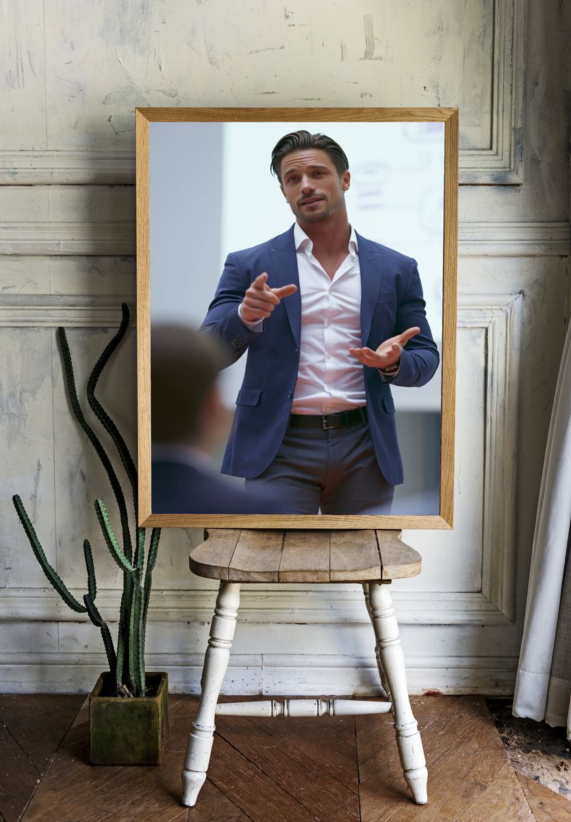 Confident Businessman Portrait Poster. — room view 1
