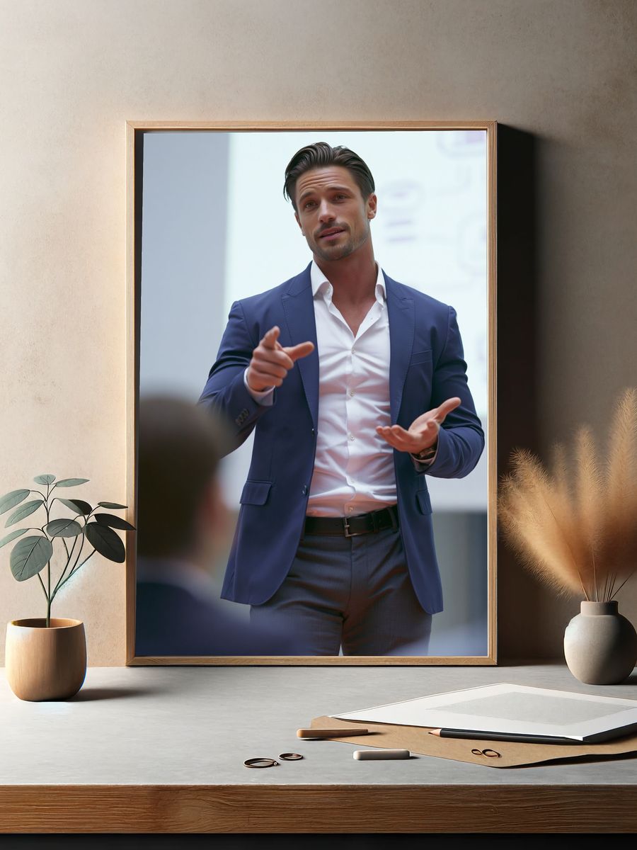 Confident Businessman Portrait Poster. — room view 2