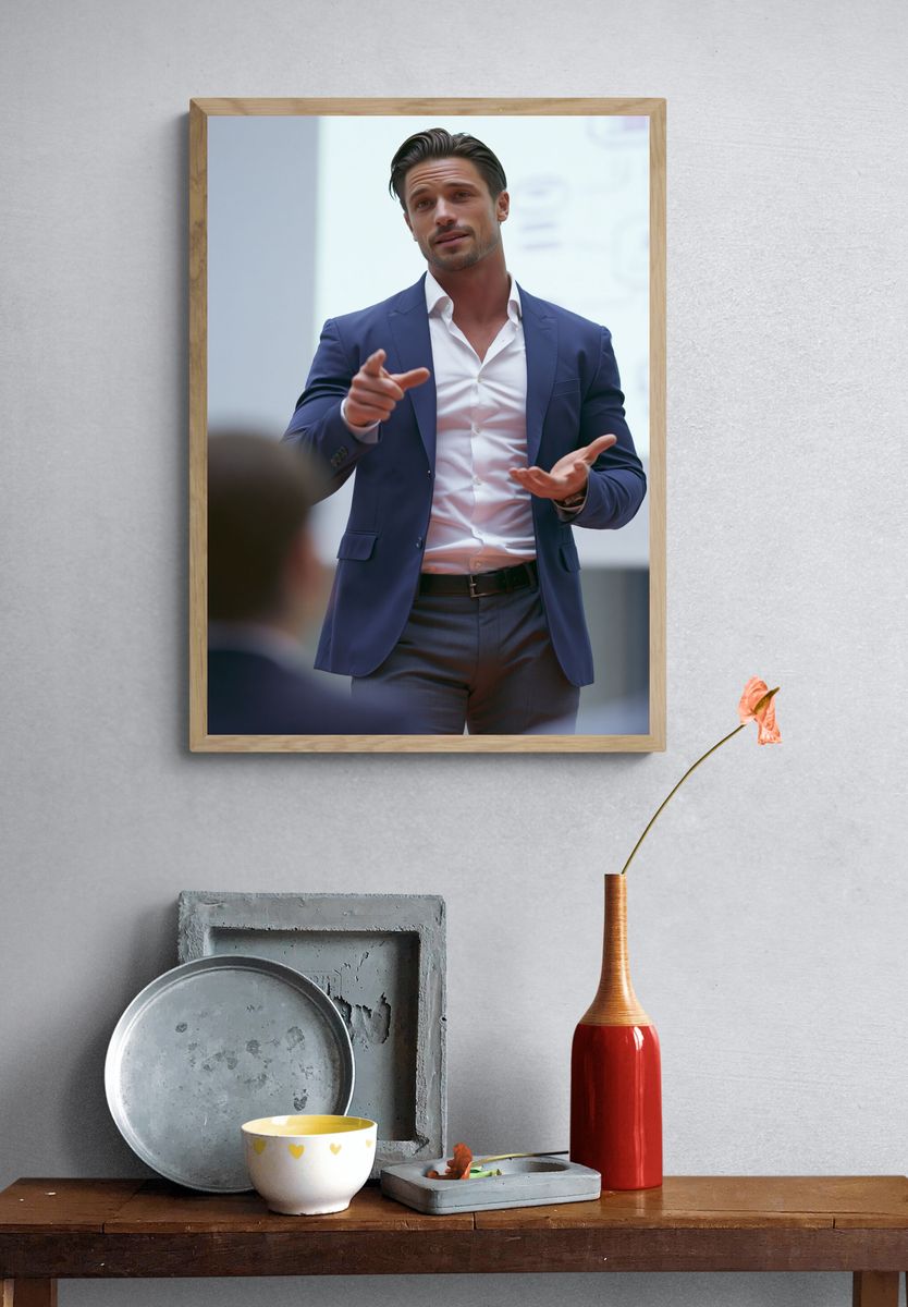 Confident Businessman Portrait Poster. — room view 3