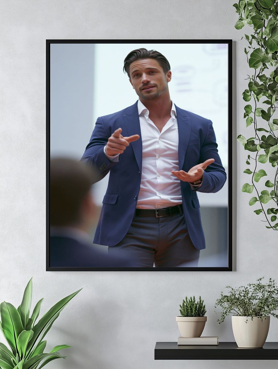 Confident Businessman Portrait Poster. — room view 4
