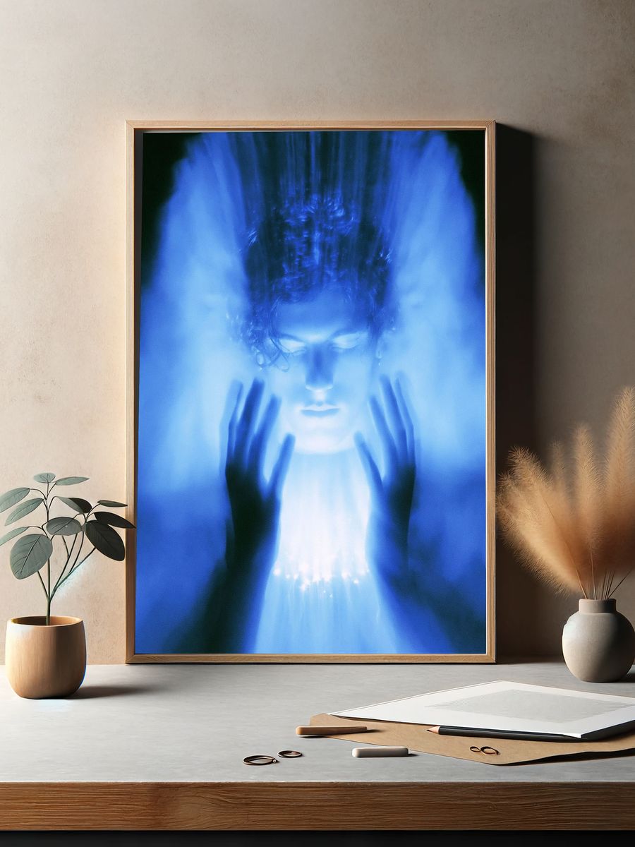 Blue Aura Portrait Print. — room view 2