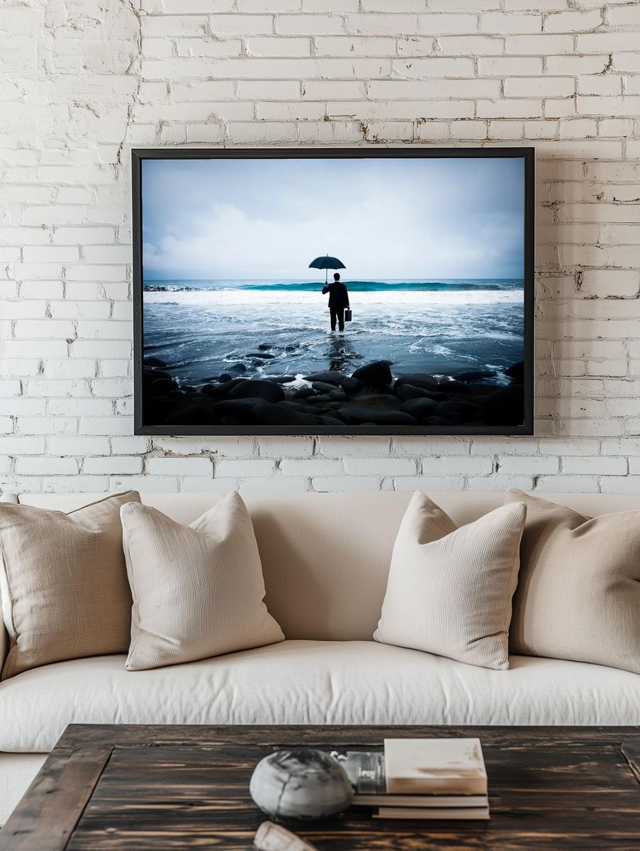 Businessman at the Beach — Photography Print. — room view 1