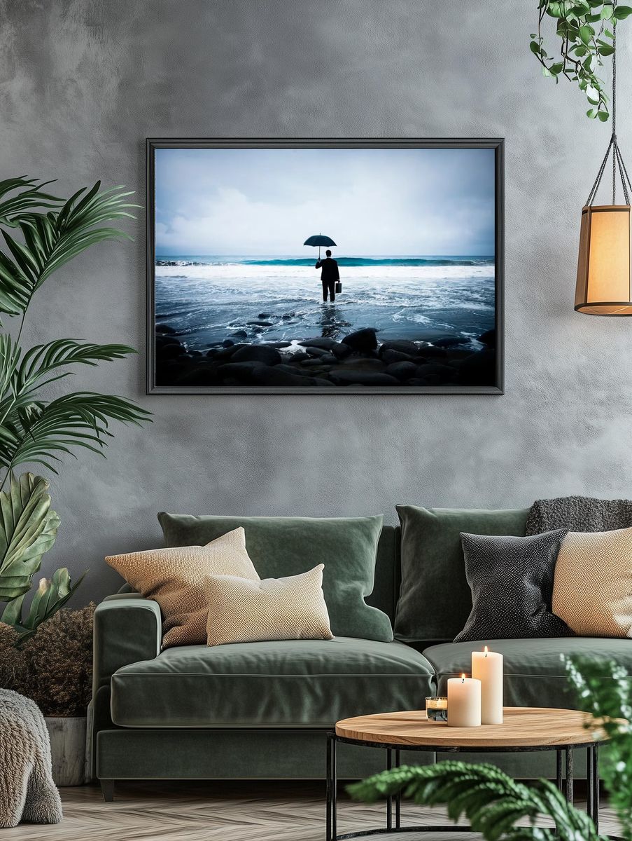 Businessman at the Beach — Photography Print. — room view 4