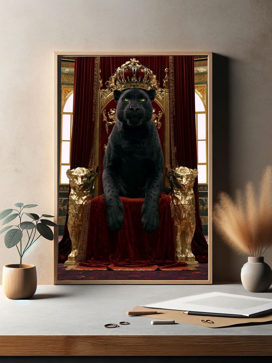Black Panther Throne Illustration Poster. — room view 2