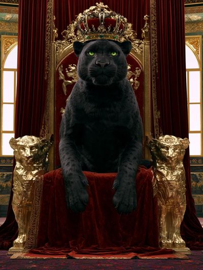 Black Panther Throne Illustration Poster. poster