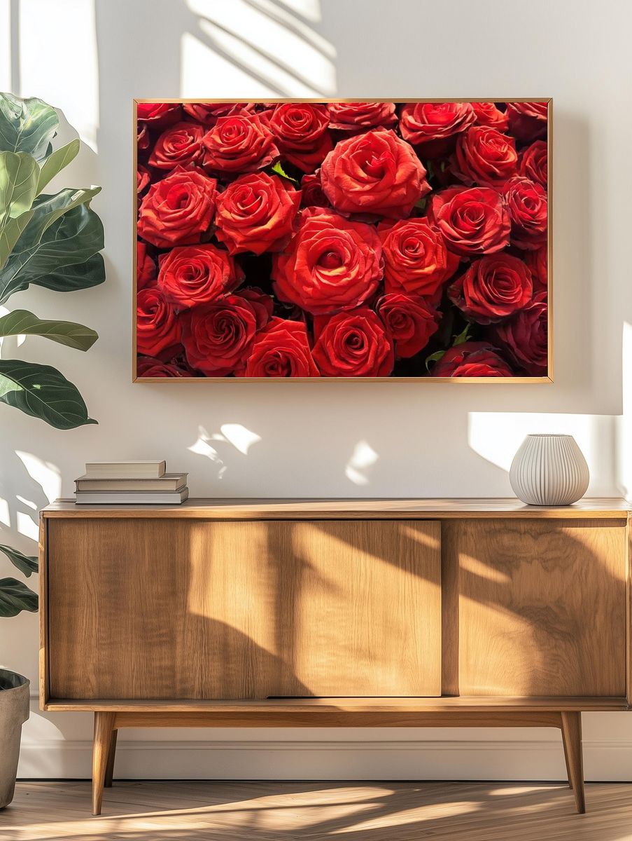 Red Roses — Botanical Print. — room view 3