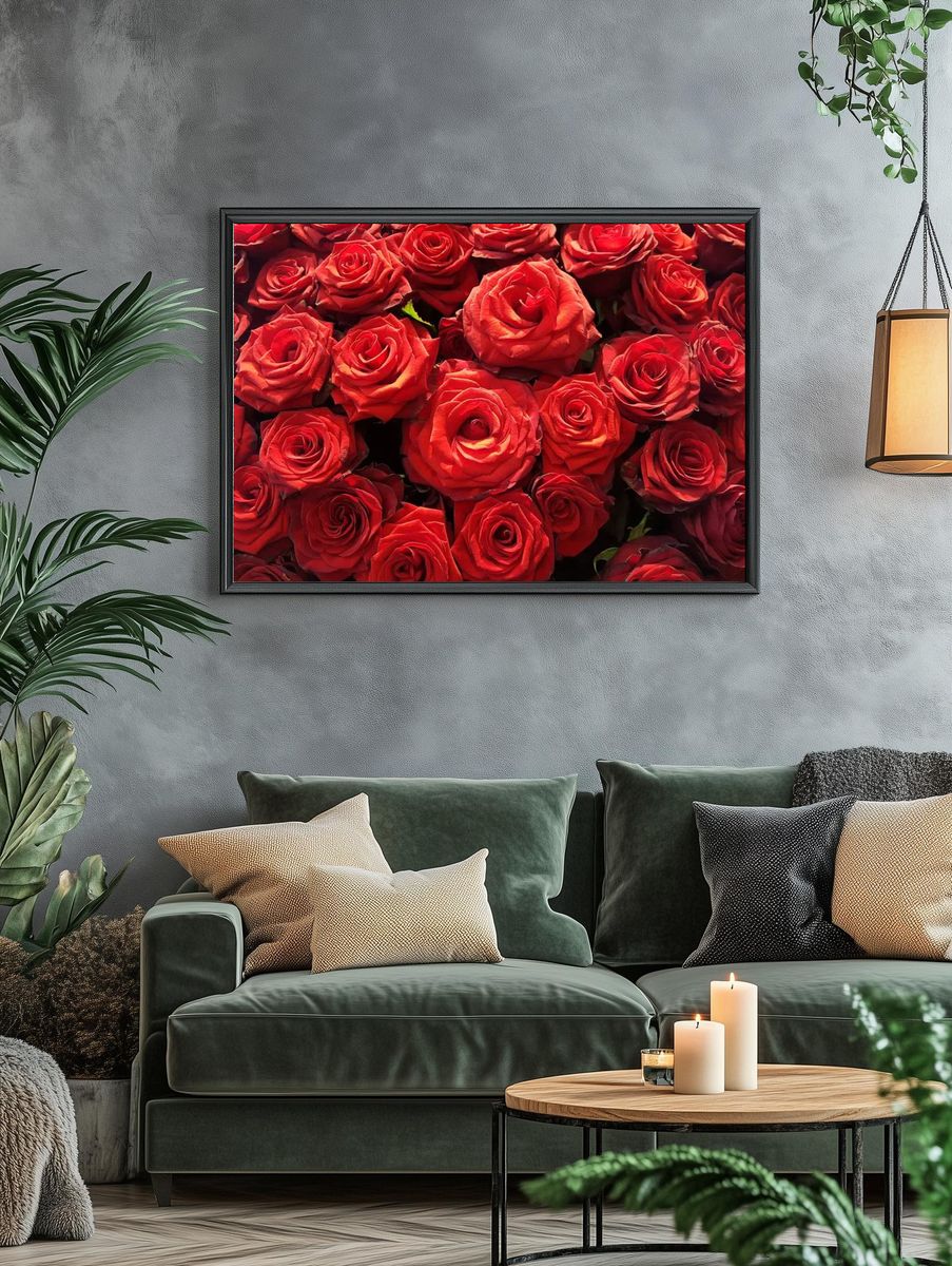 Red Roses — Botanical Print. — room view 4