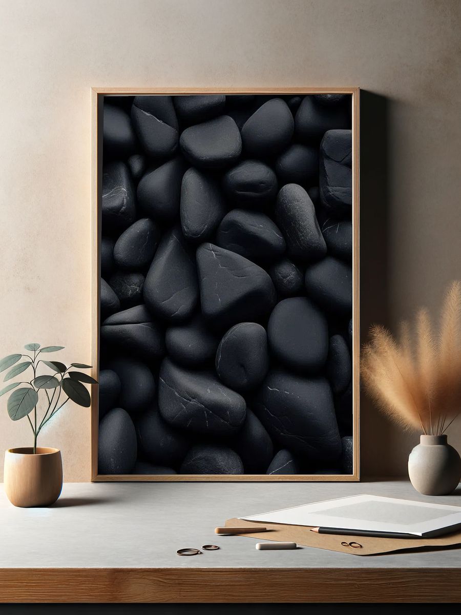 Black Stones — Minimalist Print. — room view 2