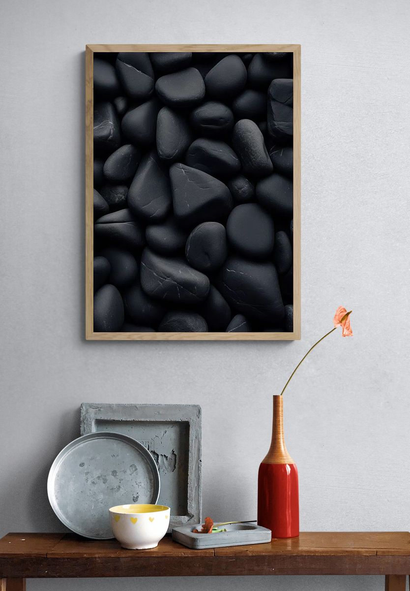 Black Stones — Minimalist Print. — room view 3