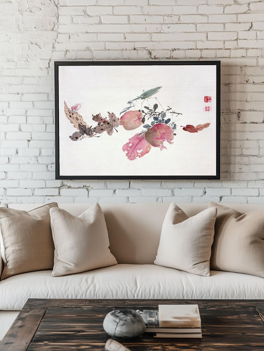 Botanical Still Life — Watercolor Print. — room view 1