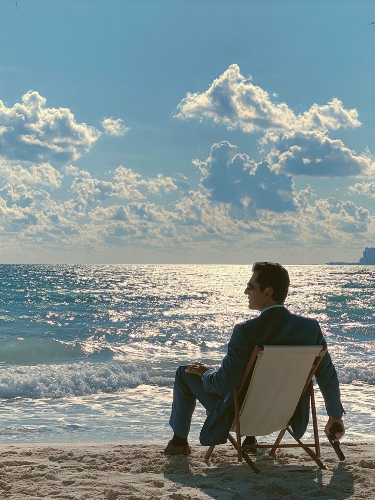 Beachside Suit Portrait Poster. poster — photography art