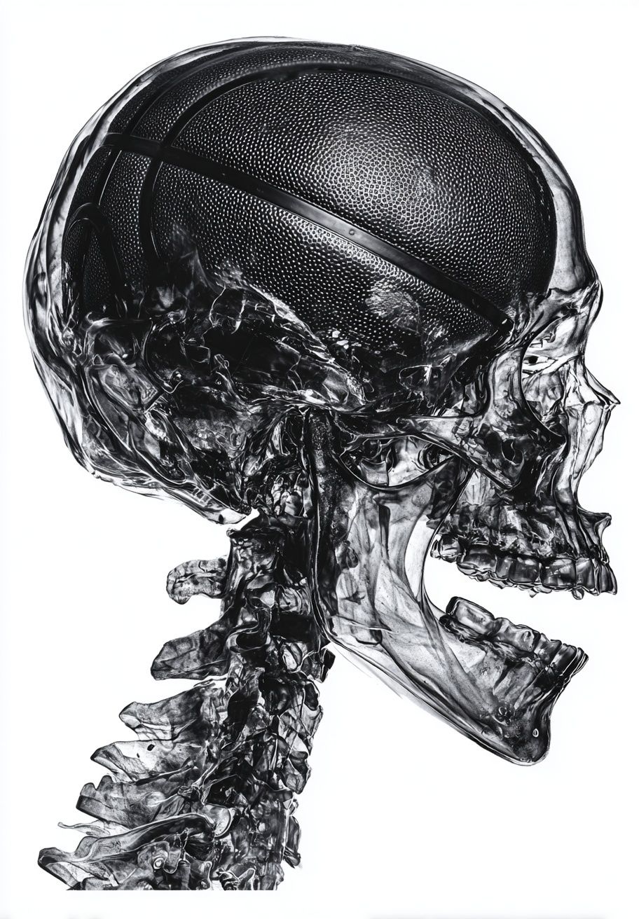 Basketball Skull — Fine Art Print. poster — fine-art art