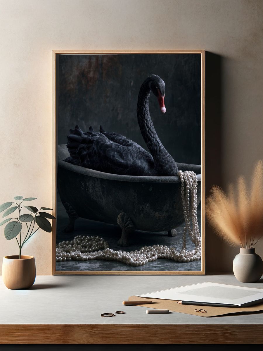 Black Swan Pearl Bath Poster. — room view 2