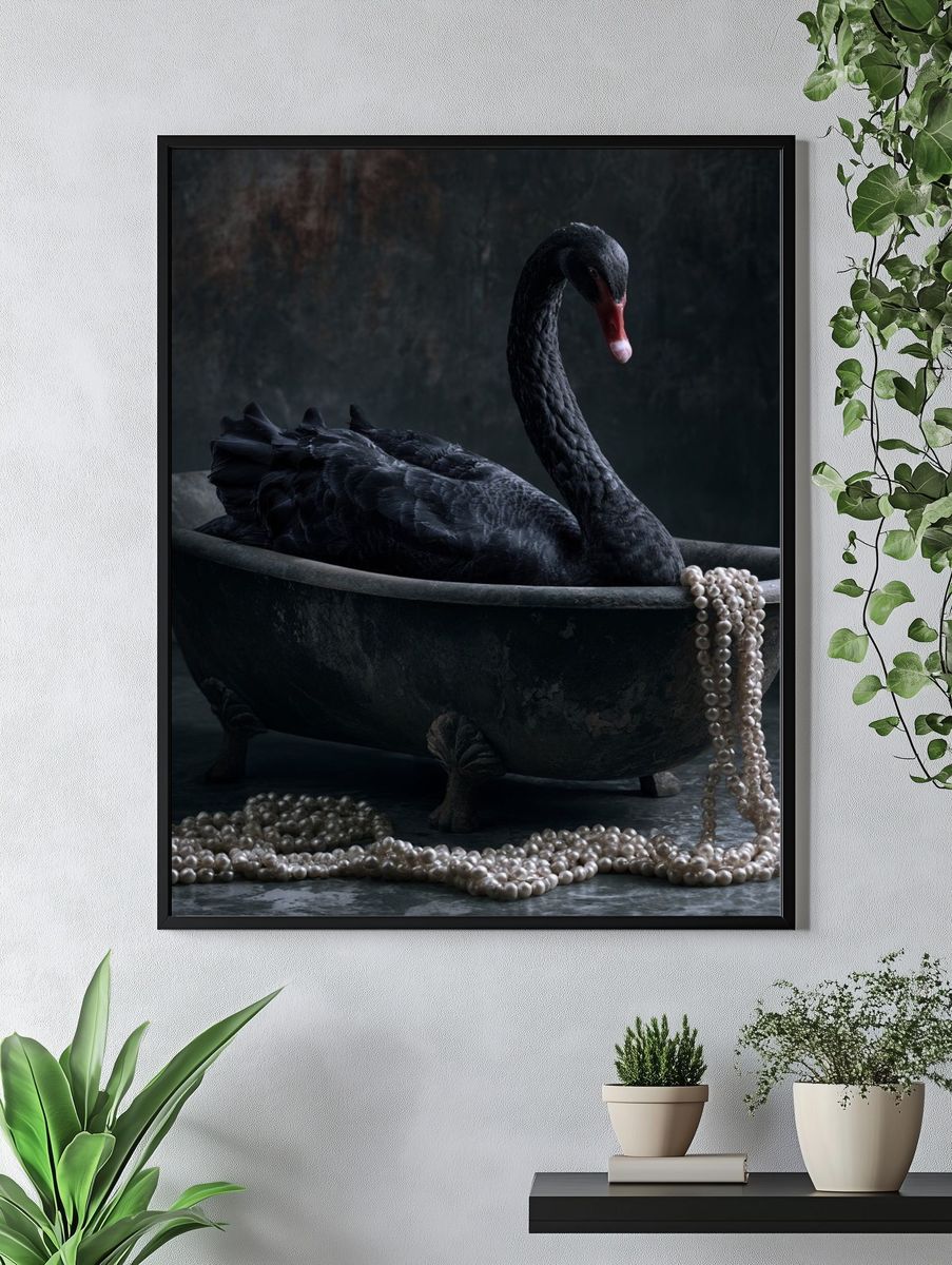 Black Swan Pearl Bath Poster. — room view 4