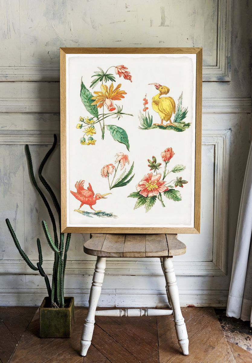 Vintage Botanical Illustration Poster. — room view 1