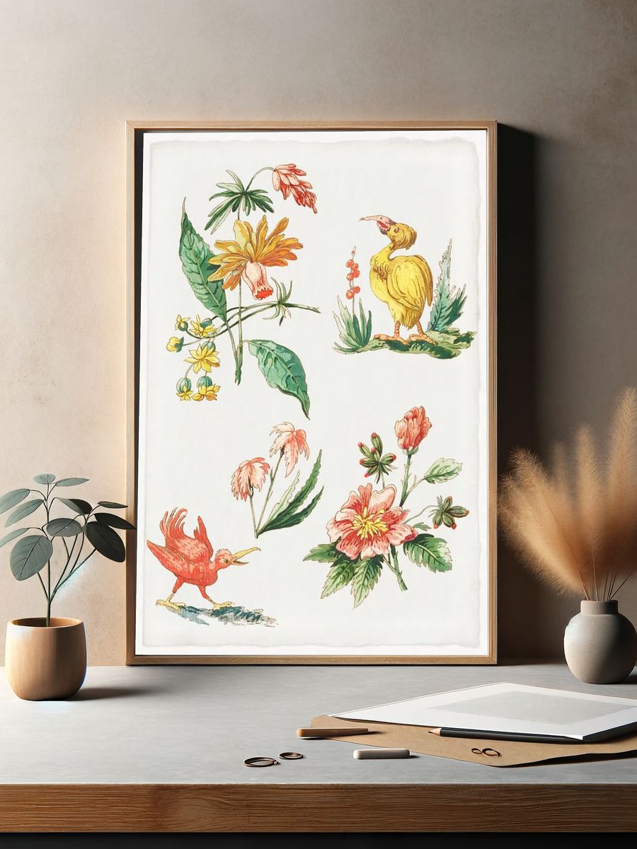 Vintage Botanical Illustration Poster. — room view 2