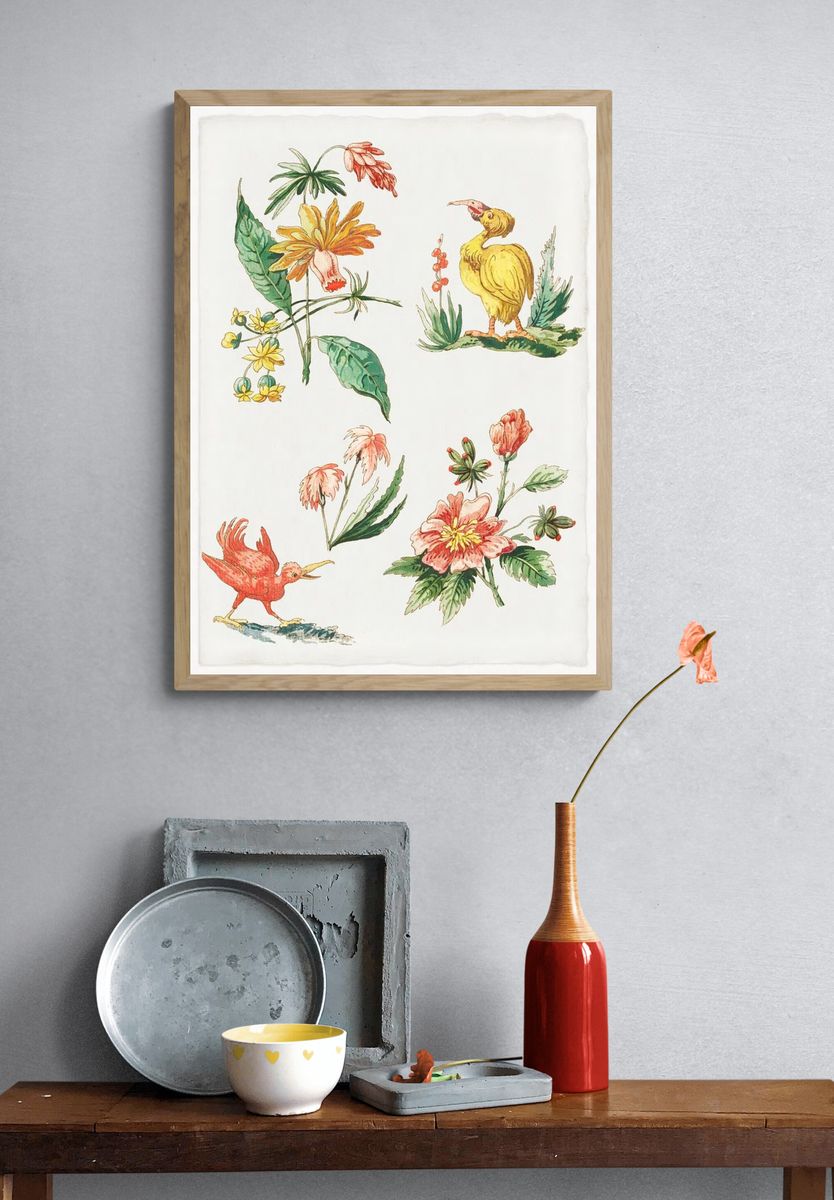 Vintage Botanical Illustration Poster. — room view 3