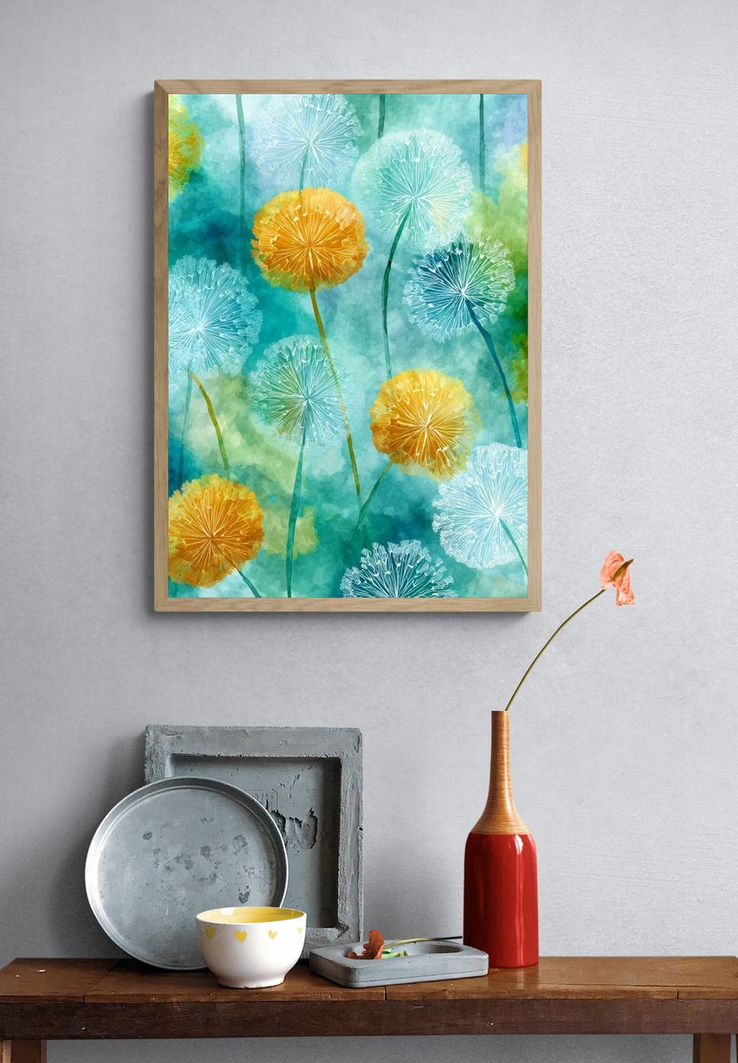 Colorful Floral Abstract Poster. — room view 3
