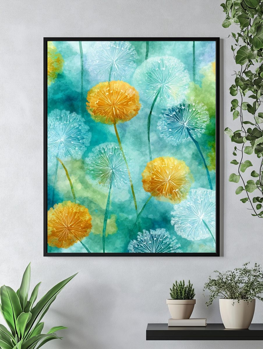 Colorful Floral Abstract Poster. — room view 4