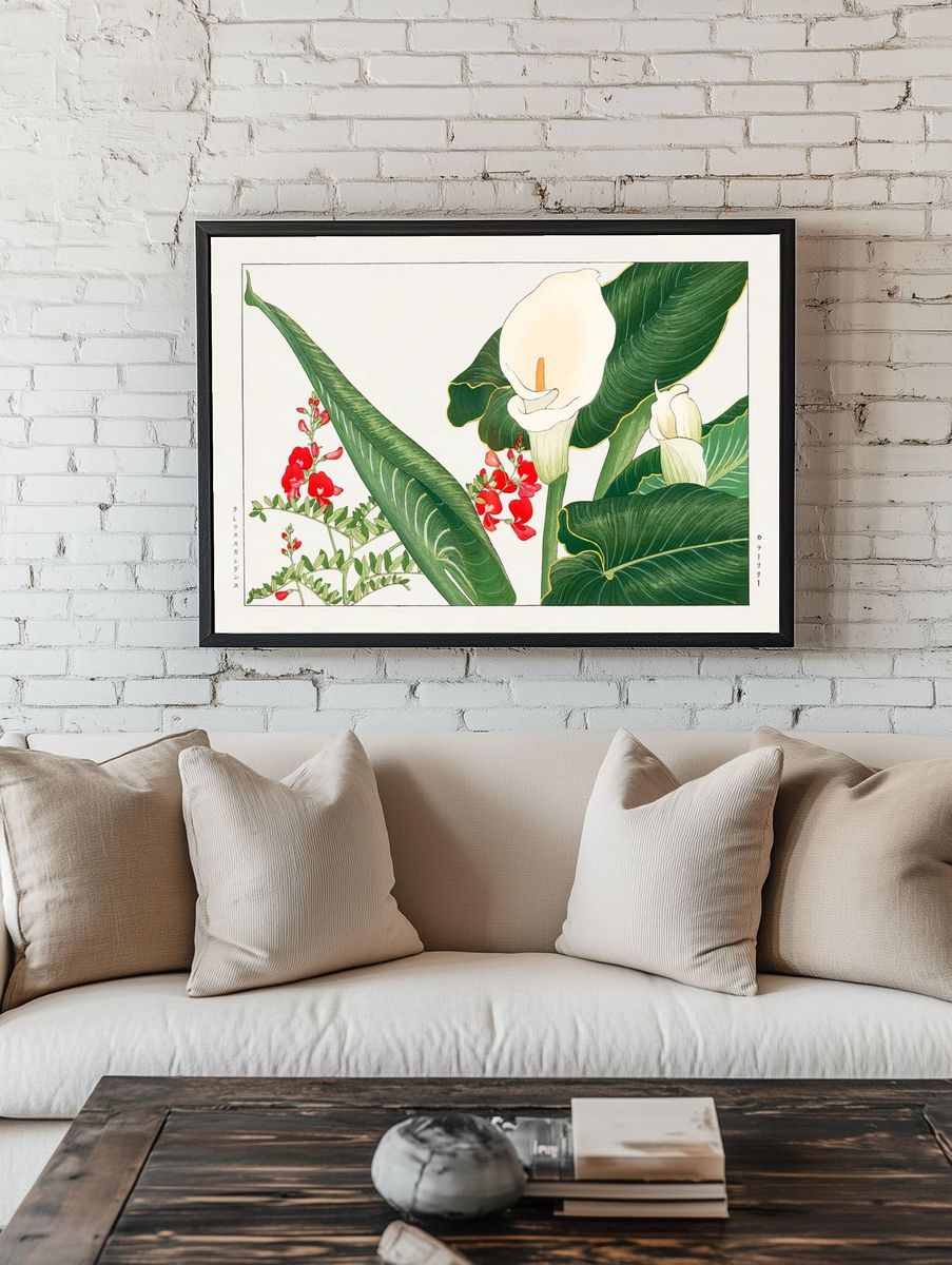 Tropical Botanical Illustration Poster. — room view 1