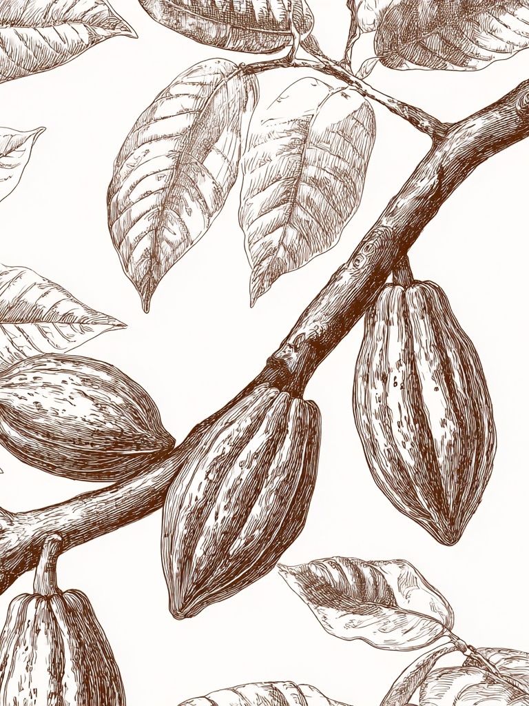 Cocoa Plant Illustration Poster. poster detail