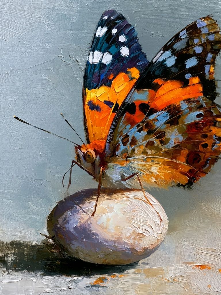 Butterfly on Egg Fine-Art Print. poster — fine-art art