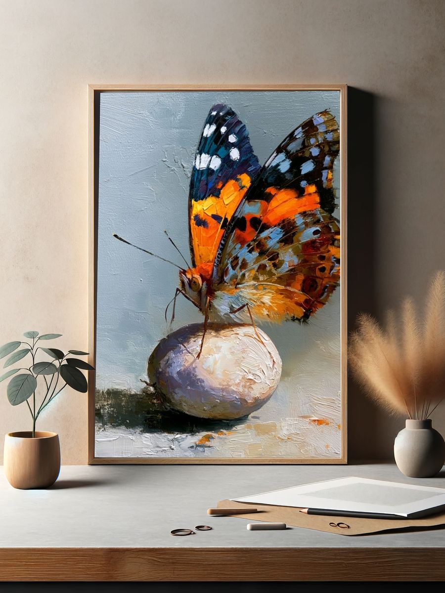 Butterfly on Egg Fine-Art Print. — room view 2