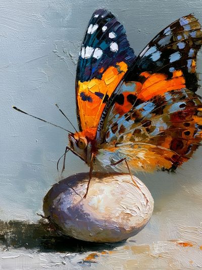 Butterfly on Egg Fine-Art Print. poster