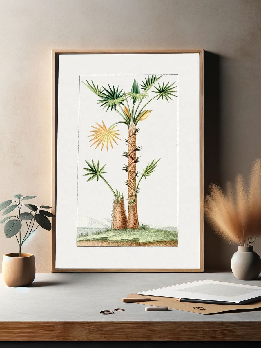 Tropical Palm Tree Botanical Print. — room view 2