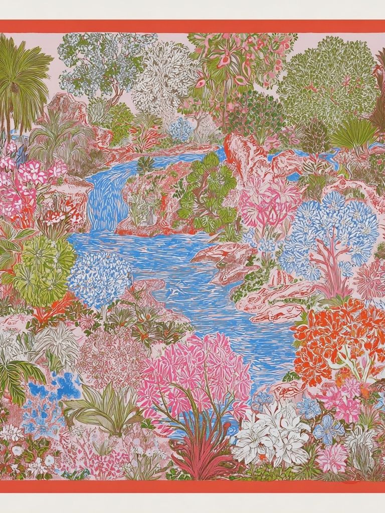 Vibrant Tropical Garden — Botanical Print. poster detail