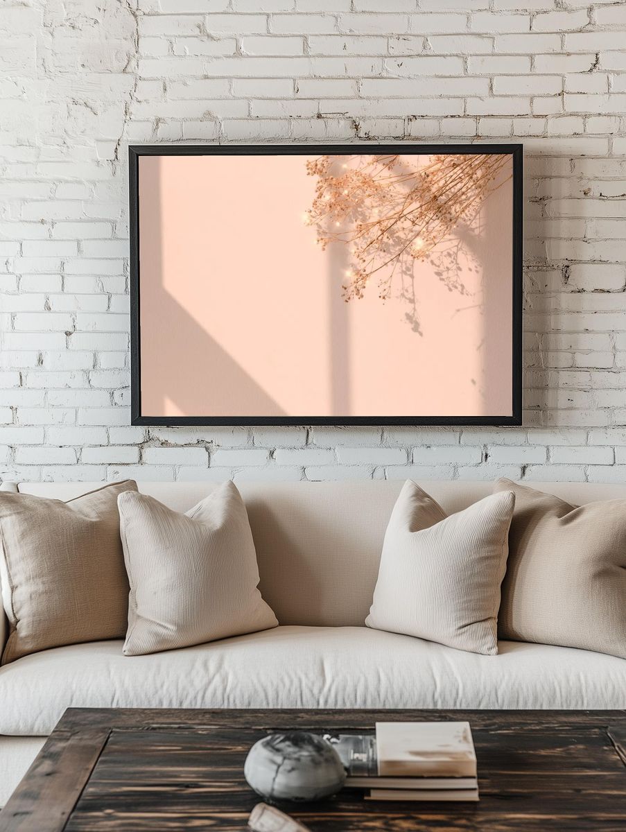 Delicate Dried Flowers — Minimalist Print. — room view 1