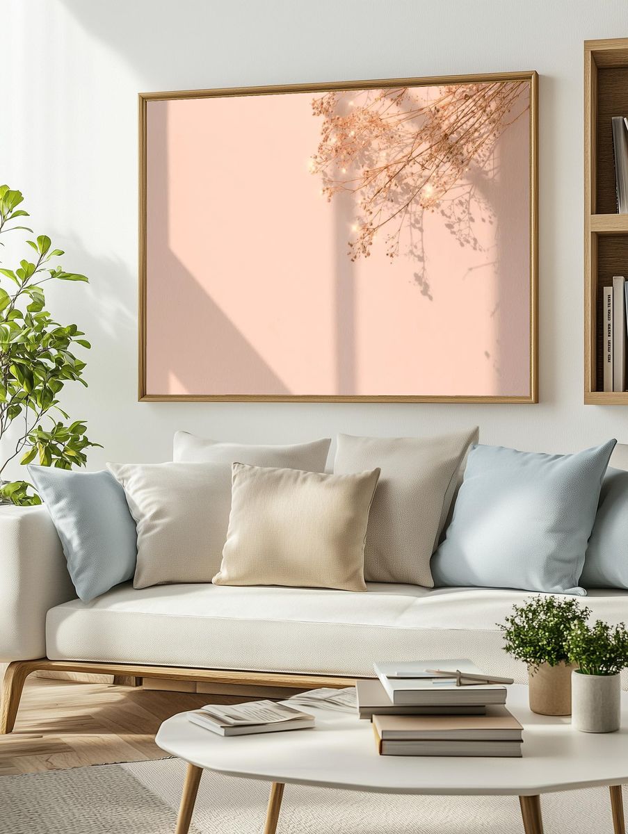 Delicate Dried Flowers — Minimalist Print. — room view 2