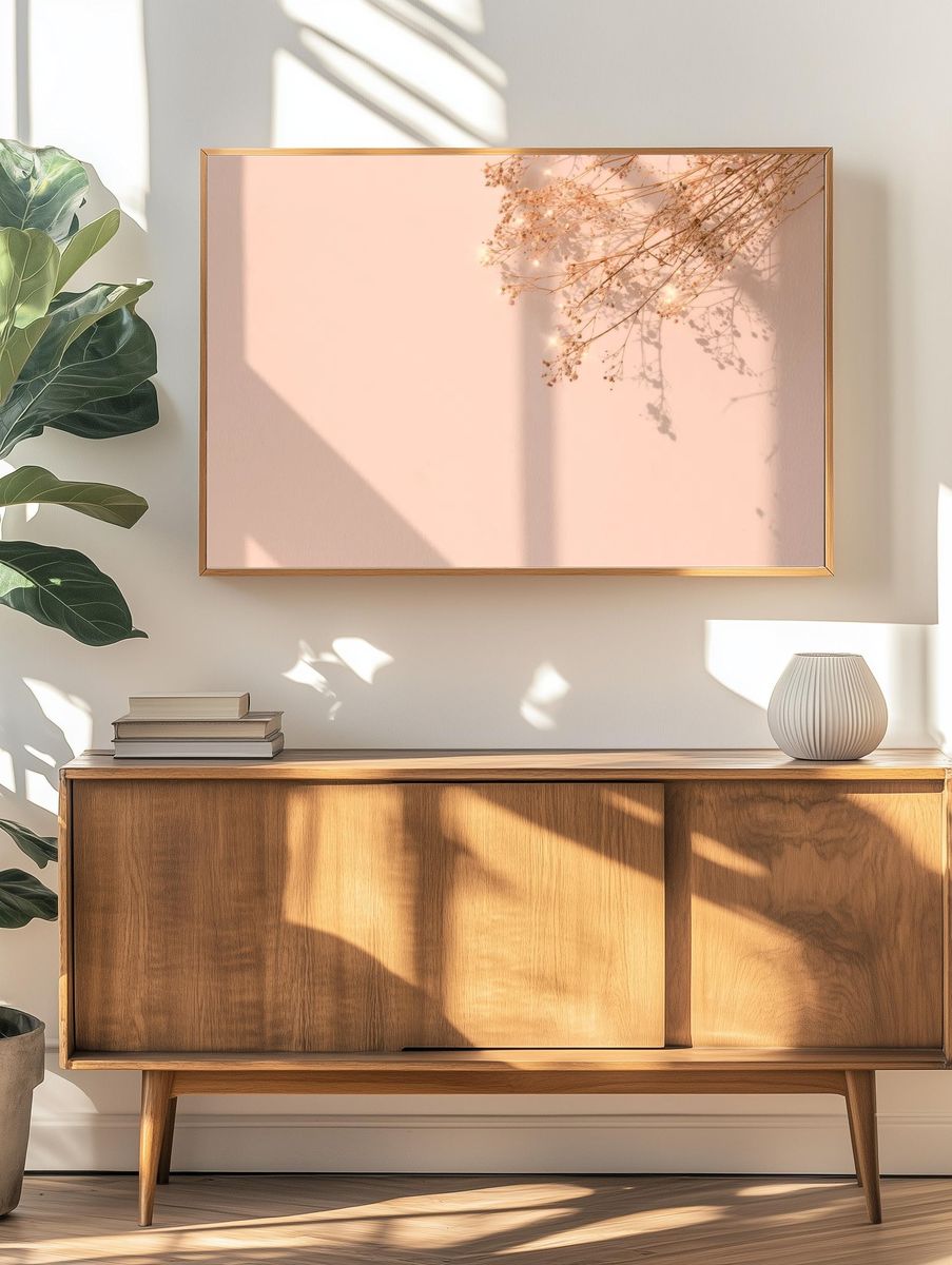 Delicate Dried Flowers — Minimalist Print. — room view 3