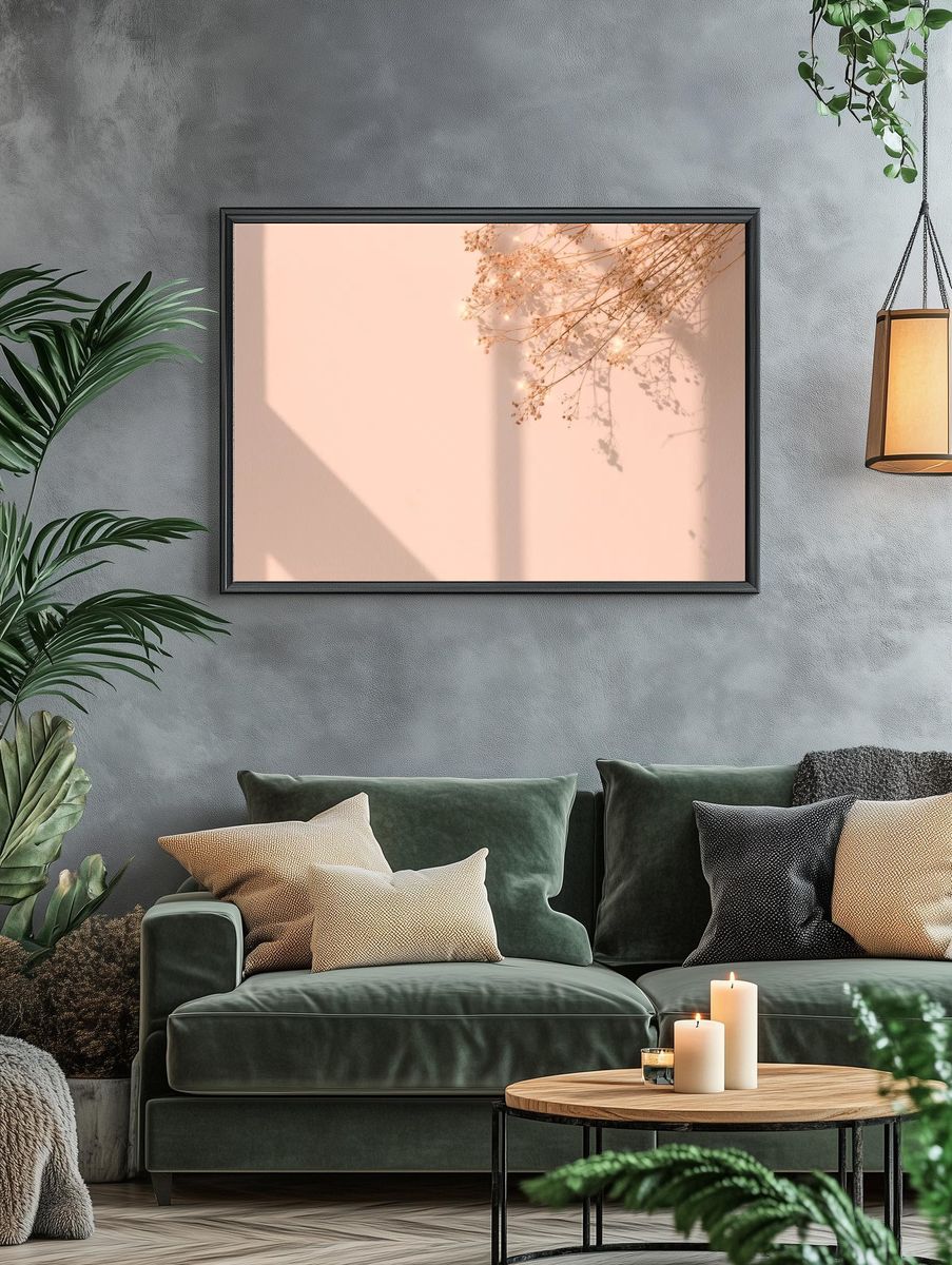 Delicate Dried Flowers — Minimalist Print. — room view 4