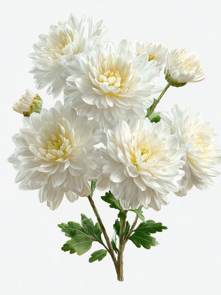 White Chrysanthemum Botanical Poster. poster — botanical art