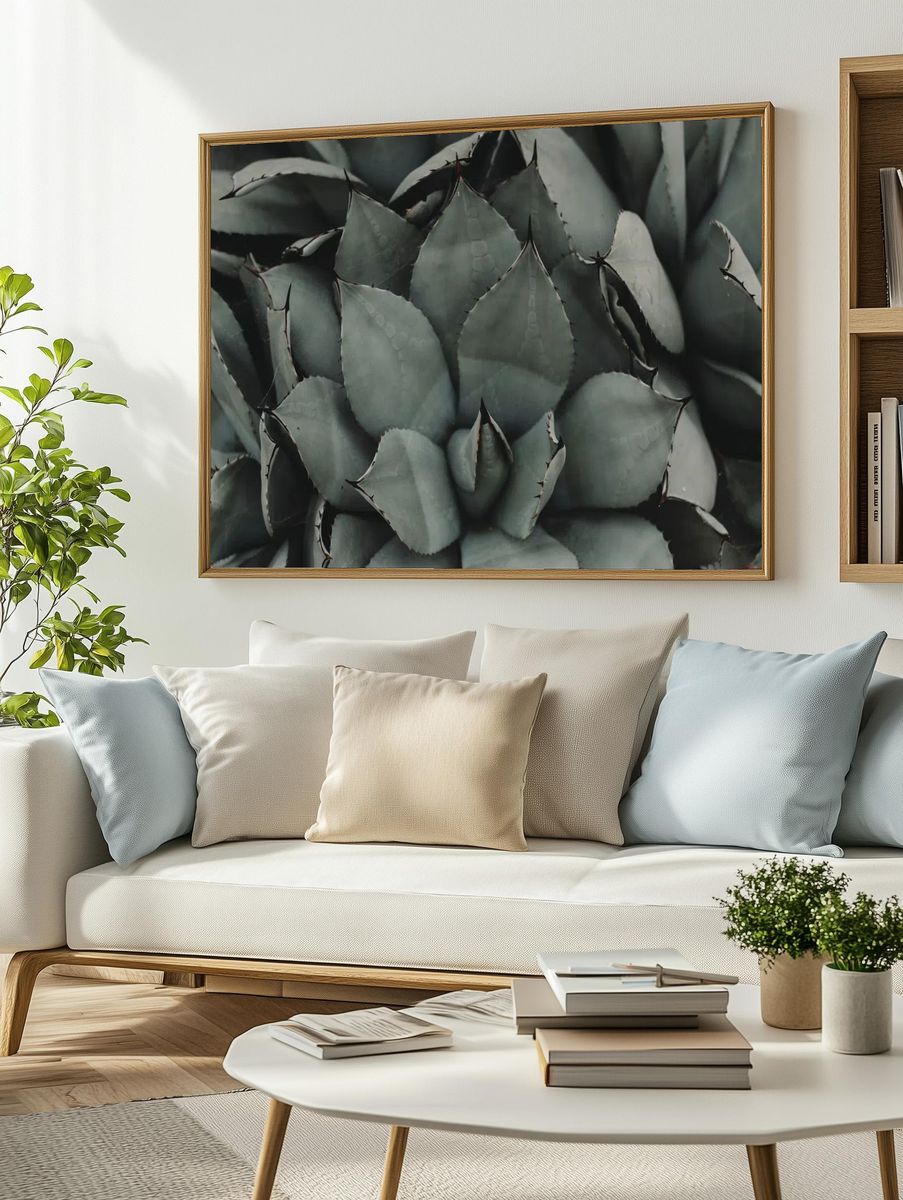 Succulent Leaves — Botanical Print. — room view 2