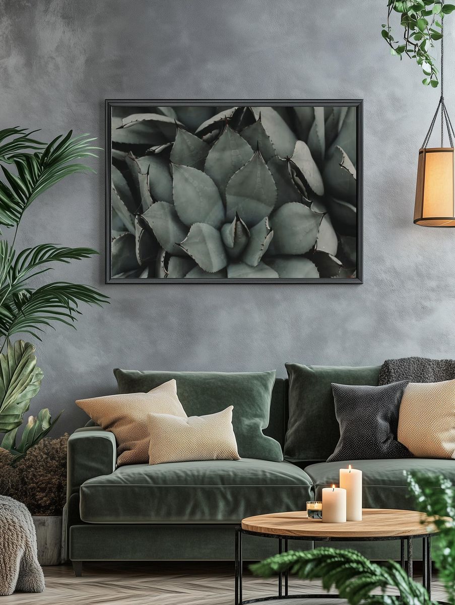 Succulent Leaves — Botanical Print. — room view 4