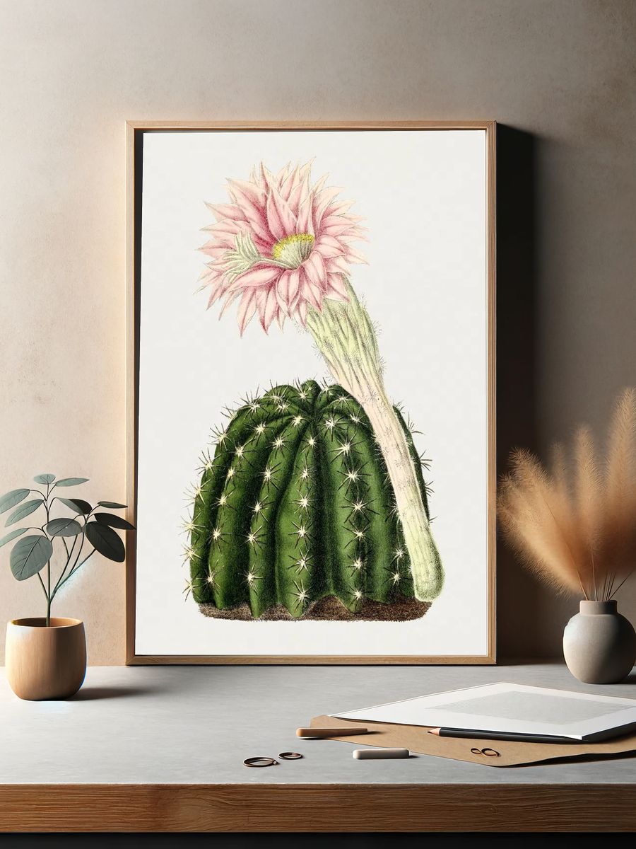 Cactus Flower Botanical Print. — room view 2