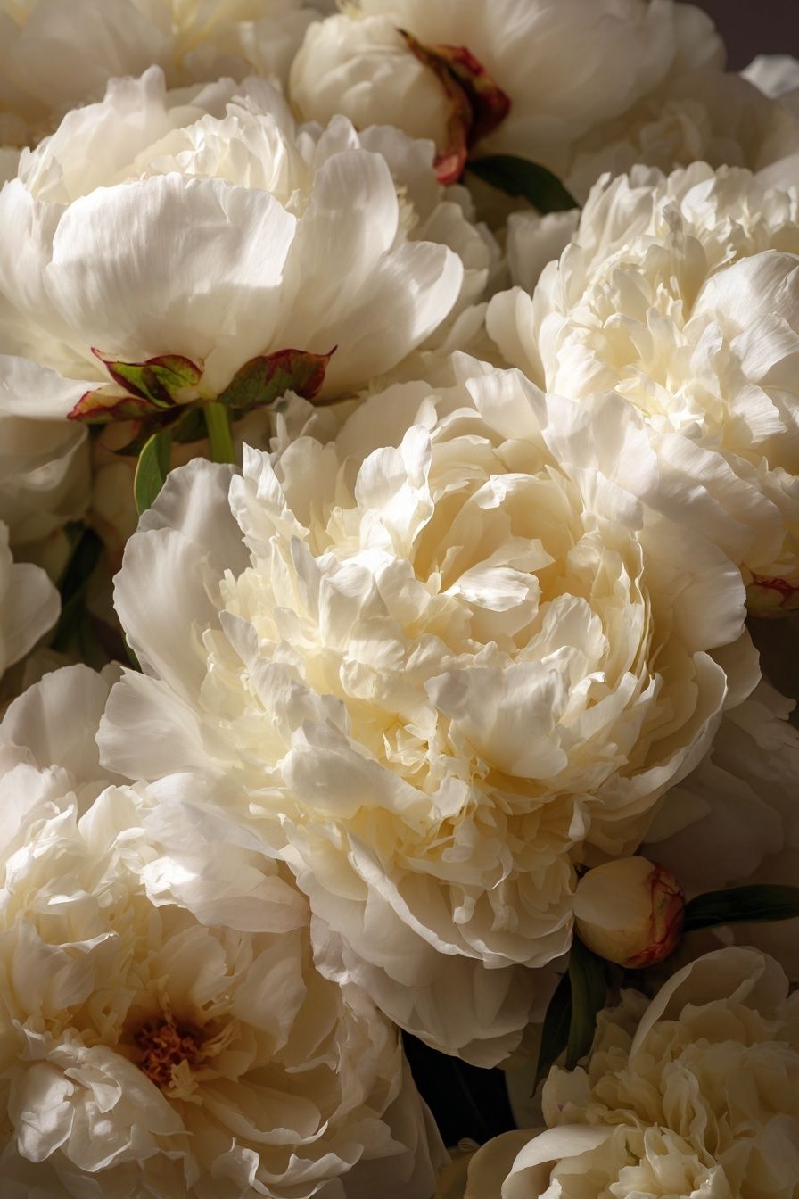 White Peonies — Botanical Print. poster detail