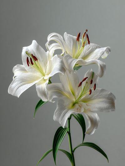 Elegant White Lily Botanical Print. poster