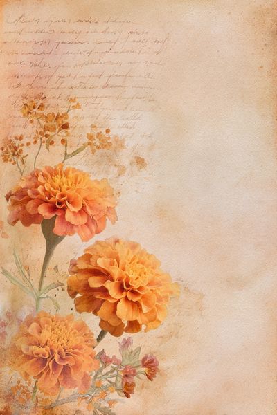 Marigold Floral Watercolor Poster. poster print