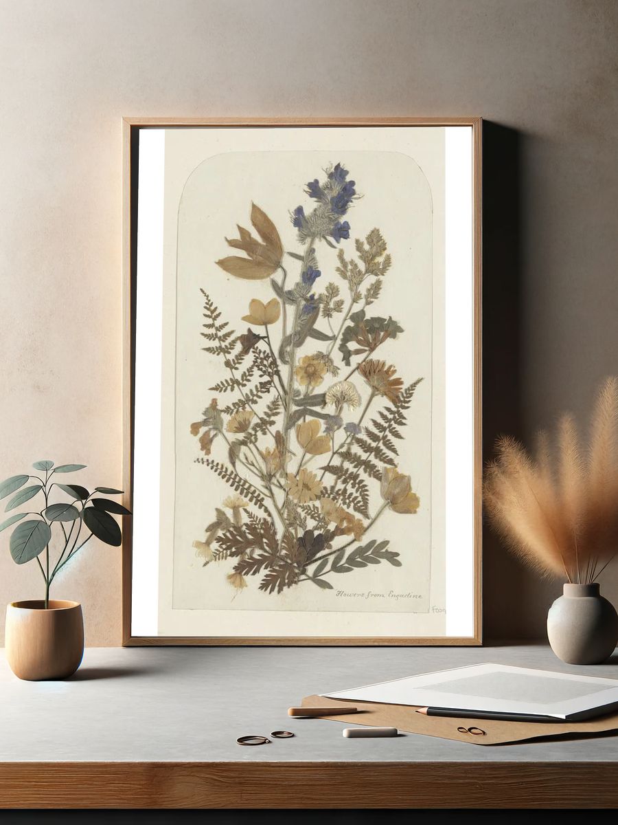 Dried Flowers from Engadine — Botanical Print. — room view 2