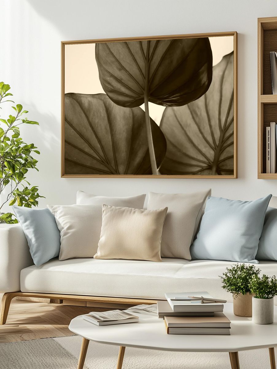 Botanical Leaves — Fine Art Print. — room view 2