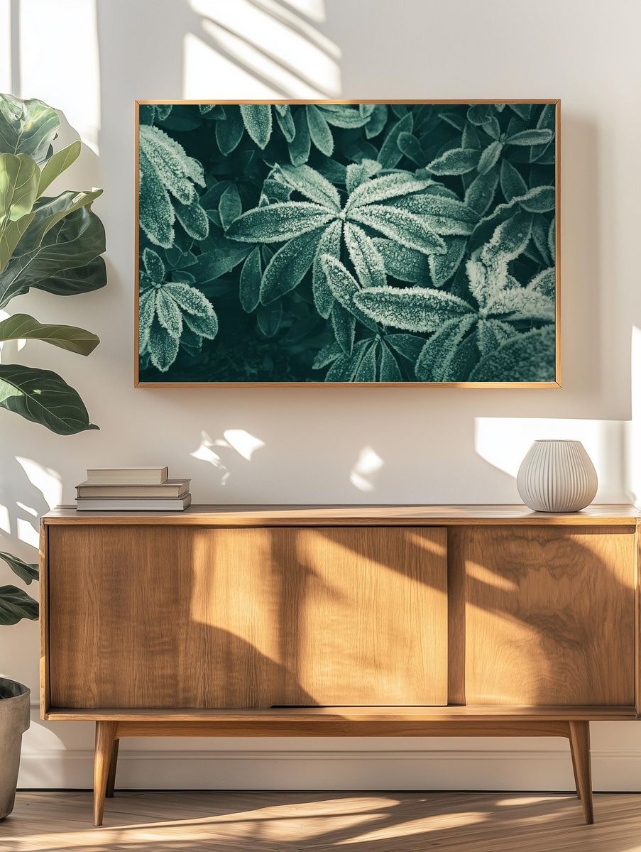Frosted Leaves — Botanical Print. — room view 3