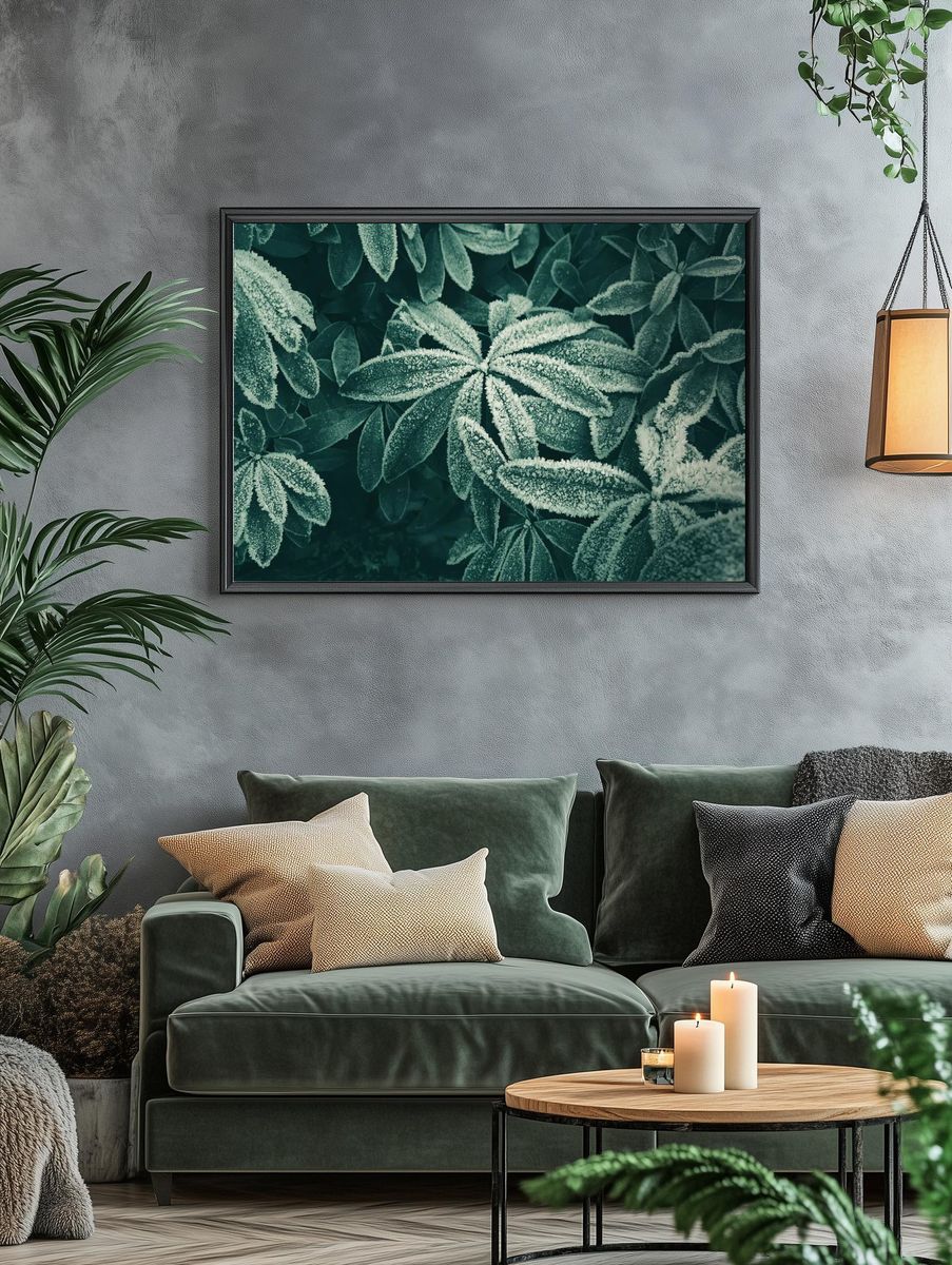 Frosted Leaves — Botanical Print. — room view 4