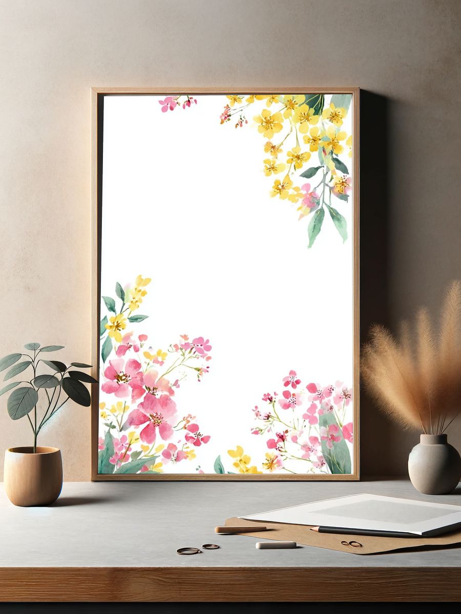 Floral Watercolor Botanical Poster. — room view 2