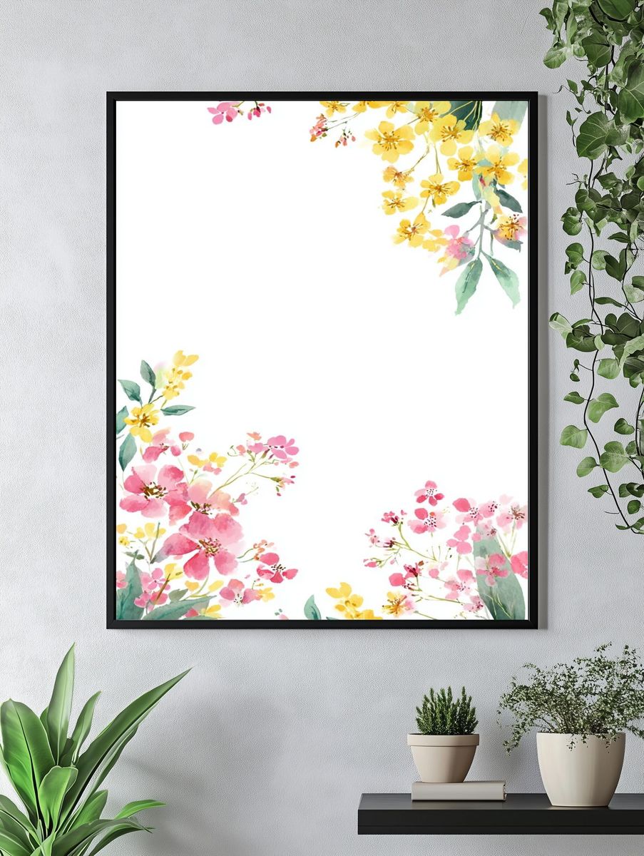 Floral Watercolor Botanical Poster. — room view 4